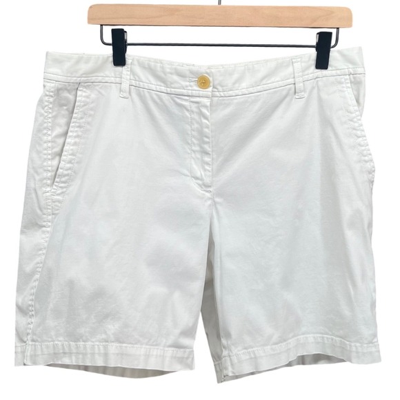 Talbots Pants - Talbots Girlfriend Chino Short Women Size 10 White Excellent Casual Mid Rise